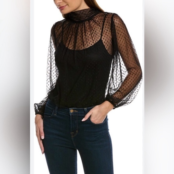 BCBGMAXAZARIA Women's XS Balloon
Sleeve Mock Neck Bodysuit - Picture 3 of 6